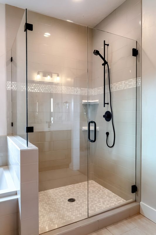 Contemporary Shower with Glass Panels