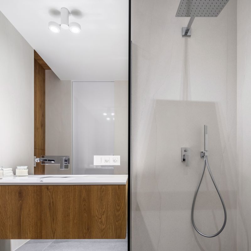 Completed Shower with Modern Design